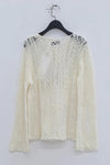 SWAYING/KNIT wool hollow pullover SW23AW1T46 white